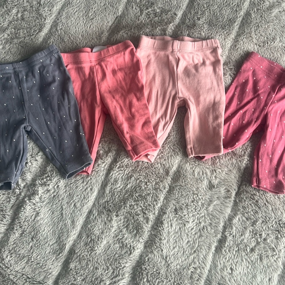 Carters,New born pants, pink/blue, worn once, Great Condition, Smoke Free